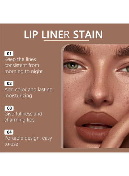 NOVO Peel-Off Lip Stain, Waterproof Matte Lip-Liner, Long-Lasting Transfer-Proof Highly Pigmented Effortless Lipmakeup, 3ml Cocoa Brown