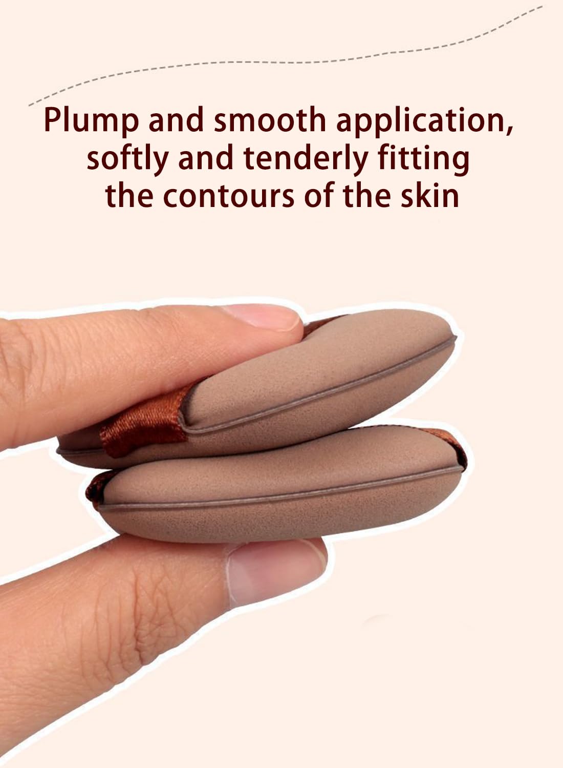 NOVO 8.5t Square Powder Puff Set¨C 6Pcs Makeup Sponges in Chocolate Brown for Smooth Blending and Coverage