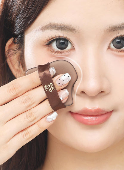 NOVO 6Pcs Chocolate Color Soft Makeup Sponge Puff Set, Wet & Dry Use Foundation Applicators for Smooth Blending and Coverage