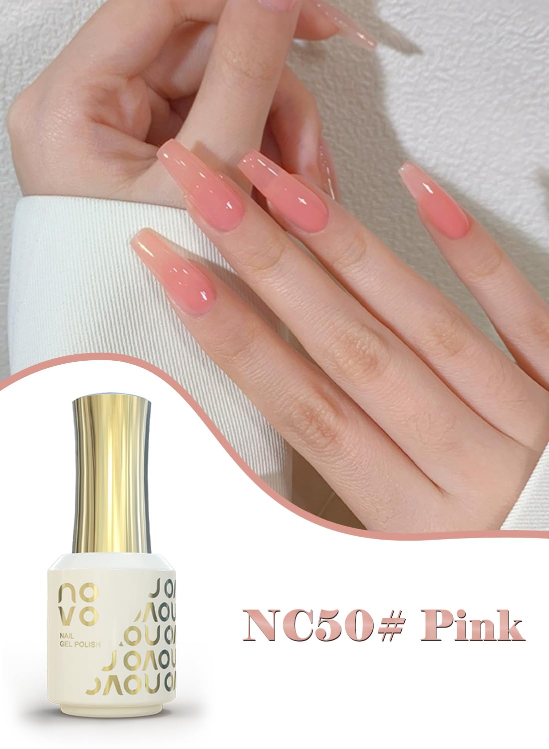 novo Jelly Gel Nail Polish, Sheer Nail Polish, UV LED Gel for DIY 12ml-NC1# White