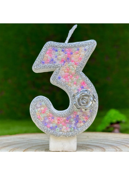 7cm Birthday Number Candles for Cake Decoration, Glittery Cake Toppers with Cute Designs, Perfect for Kids' Parties, Anniversaries, and Celebrations-Green Turtle(No.0)