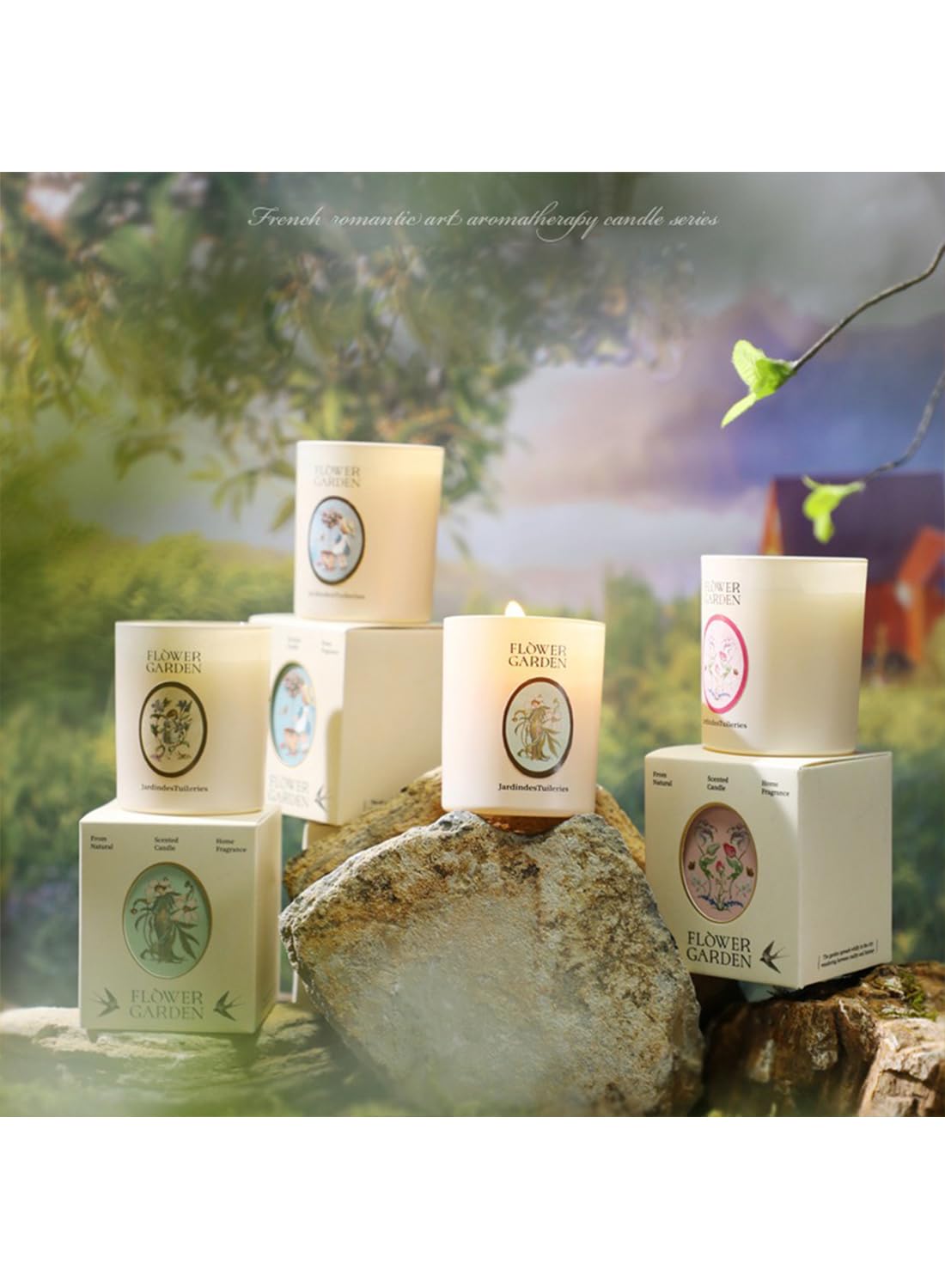 NOVO Scented Candle- 100g Natural Soy Wax Blend Aromatherapy Candle with Pure Essential Oils -Bluebells