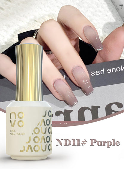 novo 5-in-1 Gel Polish, UV LED Multifunctional Builder Nail Gel 15ml-ND11# Purple
