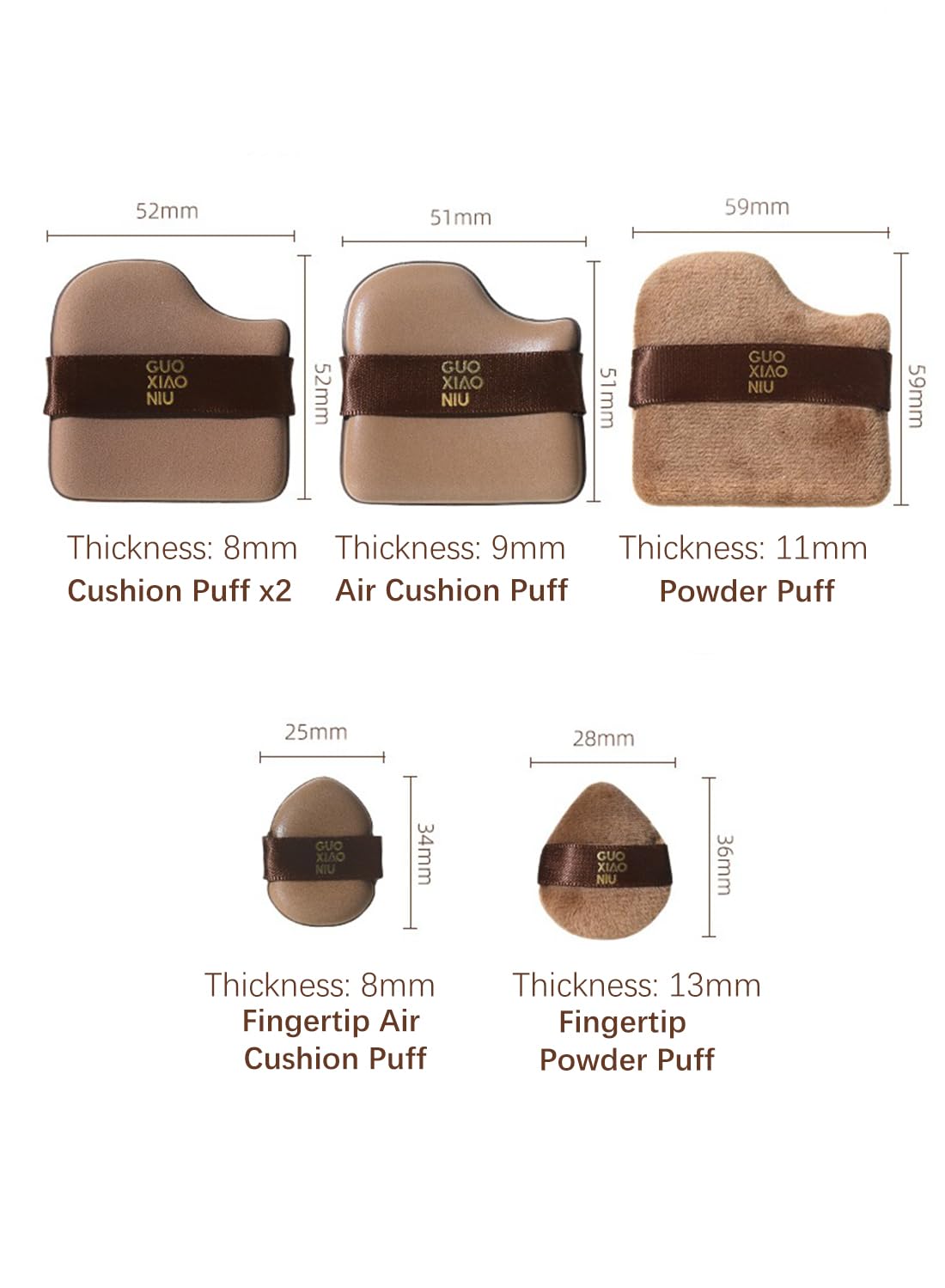 NOVO 6Pcs Round Shaped Blue Sponge Puff, Flawless Foundation Blender Makeup Puff Set for Women