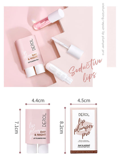 NOVO Lip Care Kit with Natural Lip Plumper and Lip Care Serum, Hydrating Moisturizing Repairing Peeling Exfoliating Lip Treatment, Lip Gloss for Fuller Lips 2Pcs