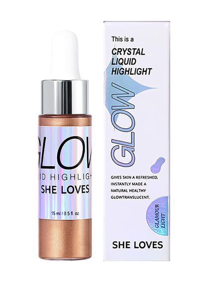 NOVO Liquid Highlighter, Shimmer Glitter Body Oil, Long Lasting Waterproof High Shiny Illuminator for Face and Body 15ML Bronze Gold NO.04