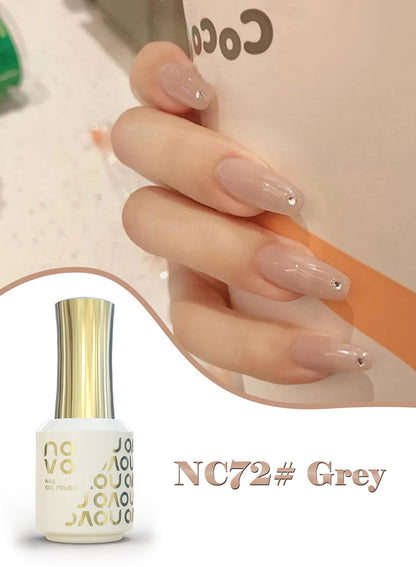 novo Jelly Gel Nail Polish, Sheer Nail Polish, UV LED Gel for DIY 12ml-NC72# Grey