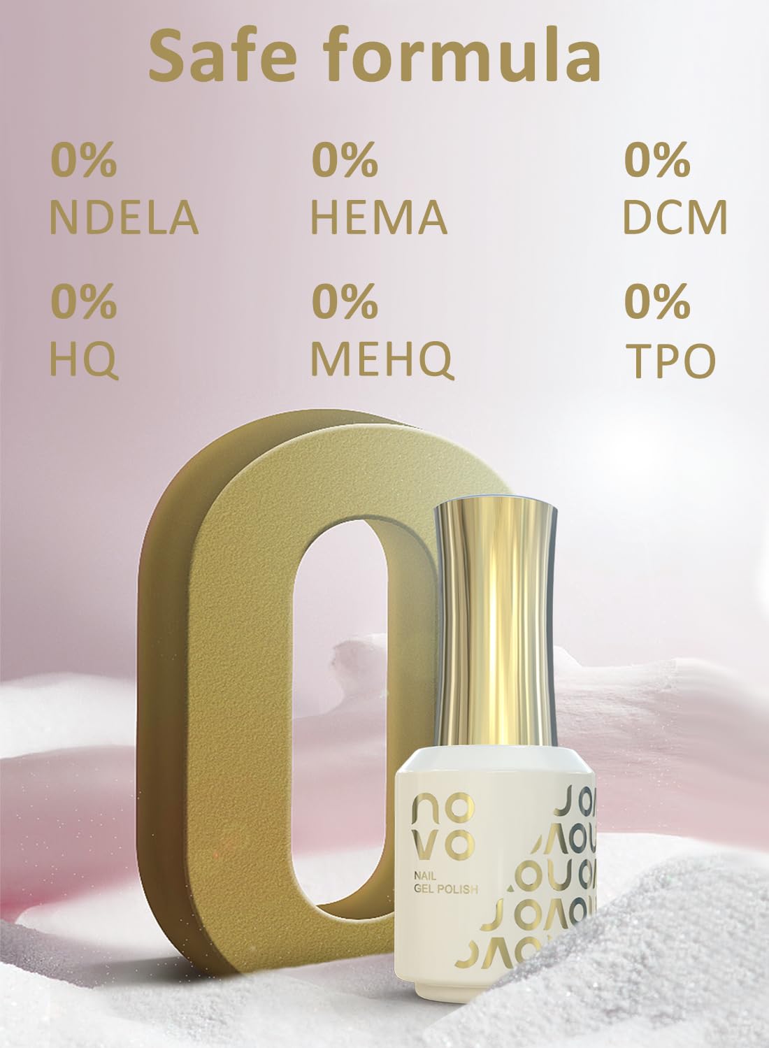 novo Clear Gel Top Coat, UV & LED Cured Soak-Off Nail Polish for Women 15ml