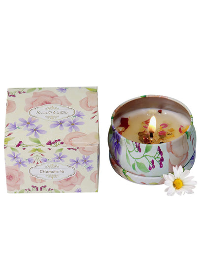 NOVO Scented Candle- 80g Natural Soy Wax Blend Aromatherapy Candle with Pure Essential Oils & Real Dried Flowers -Tuberose