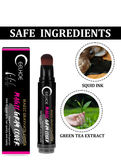 NOVO Magic Root Cover Up, Temporary Instantly Root Hair Coloring, Hair Gray Concealer Pen, Hair Dye Pen for Roots, Creates Thicker Volume Natural Hair for Unisex Brown