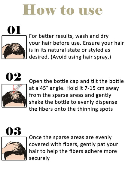 NOVO Hair Building Fibers & Styling Powder, Natural Hair Concealer for Thinning Areas, Instant Coverage, Easy to Apply, Black, 28g