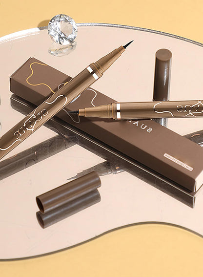 NOVO Liquid Eyeliner Pen, Quick Drying Long Lasting Waterproof Precision Eyeliner, Super Slim Eye Makeup, Ultra-Fine Tip, Natural Finish - Black