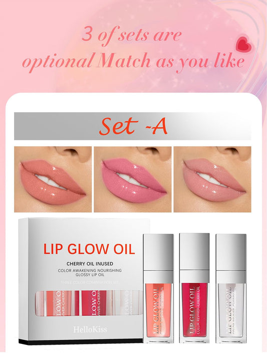 NOVO 3Pcs Glossy Lip Oil Set