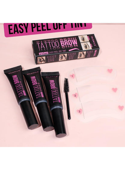 NOVO Peel Off Tattoo Eyebrow Gel, Long Lasting Waterproof Tattoo Brow, Semi Permanent Brow Tint for Women, Dark Grey