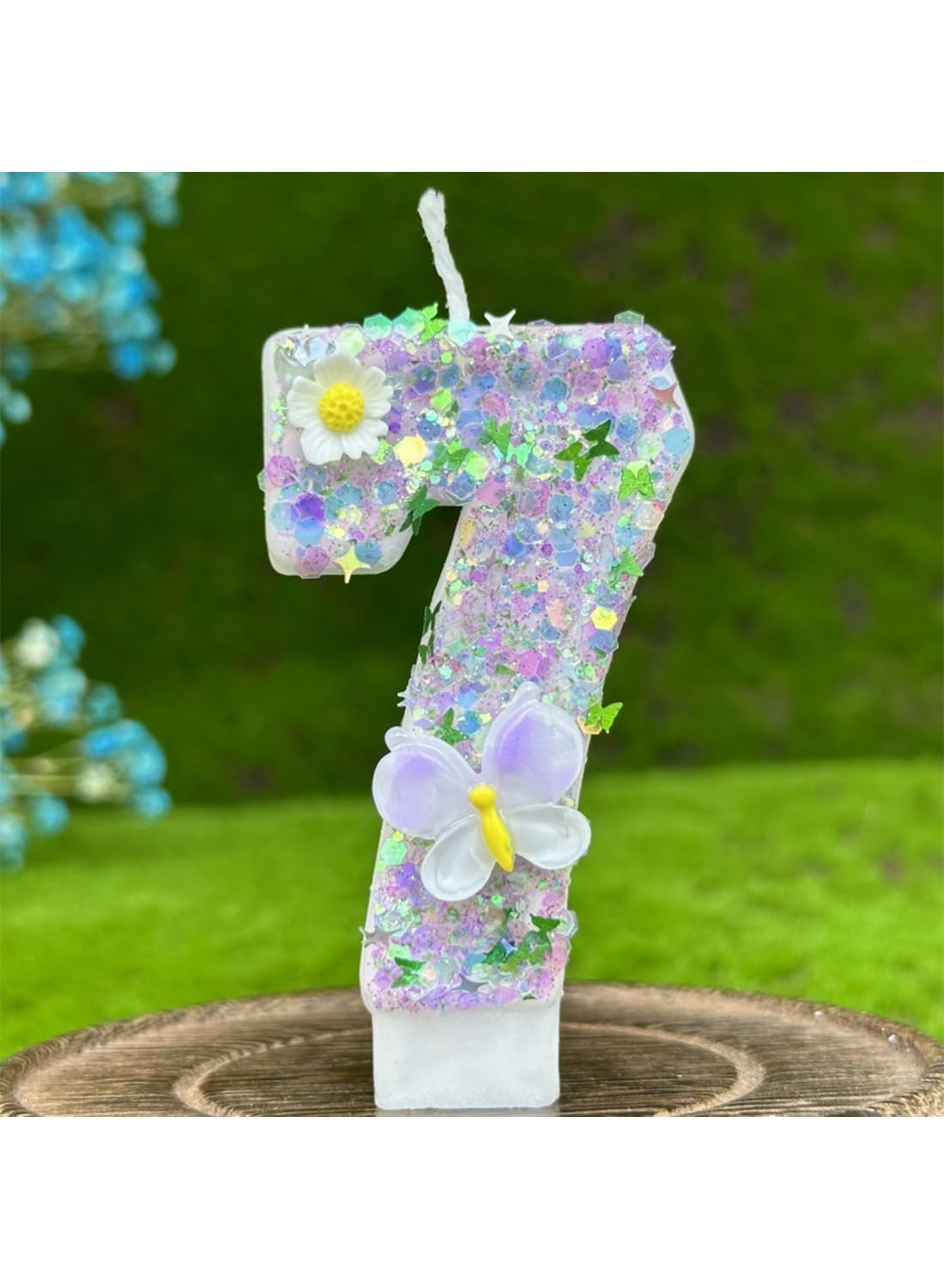 7cm Birthday Number Candles for Cake Decoration, Glittery Cake Toppers with Cute Designs, Perfect for Kids' Parties, Anniversaries, and Celebrations-Green Turtle(No.0)