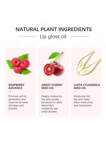 NOVO Glossy Lip Oil, Lasting Moisturizing Glimmer Glow to Fade Lines 7ml-001# Pink