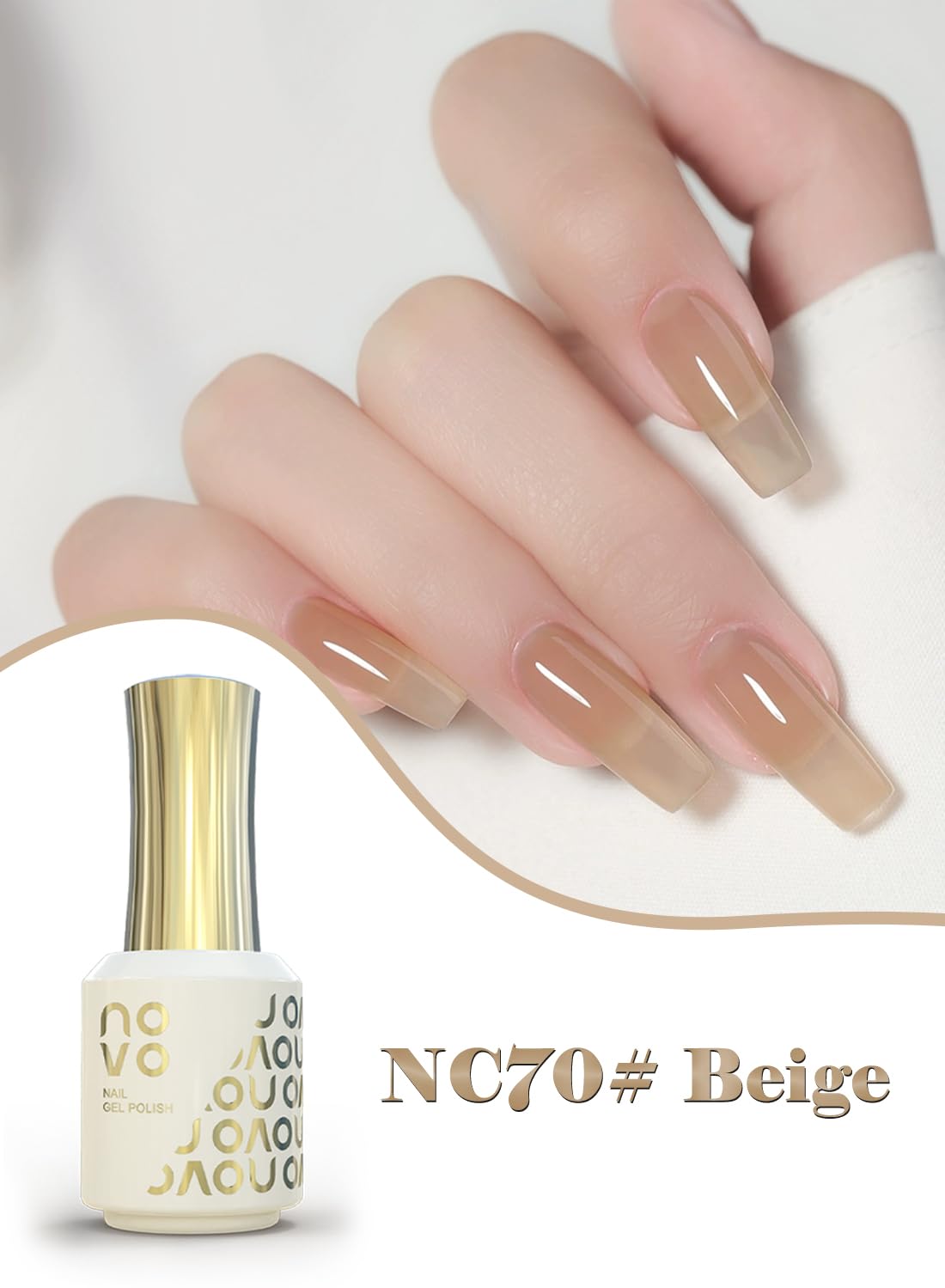 novo Jelly Gel Nail Polish, Sheer Nail Polish, UV LED Gel for DIY 12ml-NC1# White