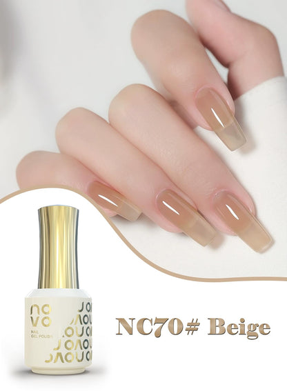 novo Jelly Gel Nail Polish, Sheer Nail Polish, UV LED Gel for DIY 12ml-NC70# Beige