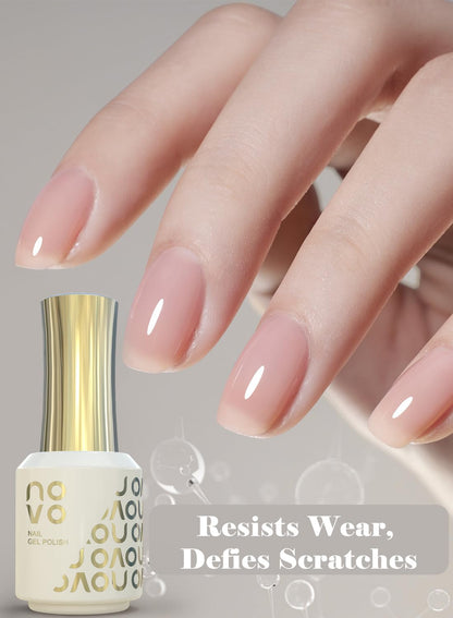 novo Clear Gel Top Coat, UV & LED Cured Soak-Off Nail Polish for Women 15ml