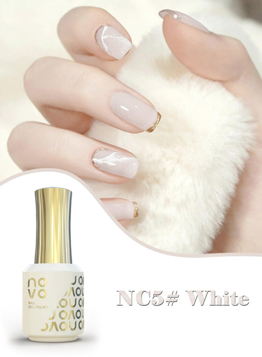 novo Jelly Gel Nail Polish, Sheer Nail Polish, UV LED Gel for DIY 12ml-NC5# White