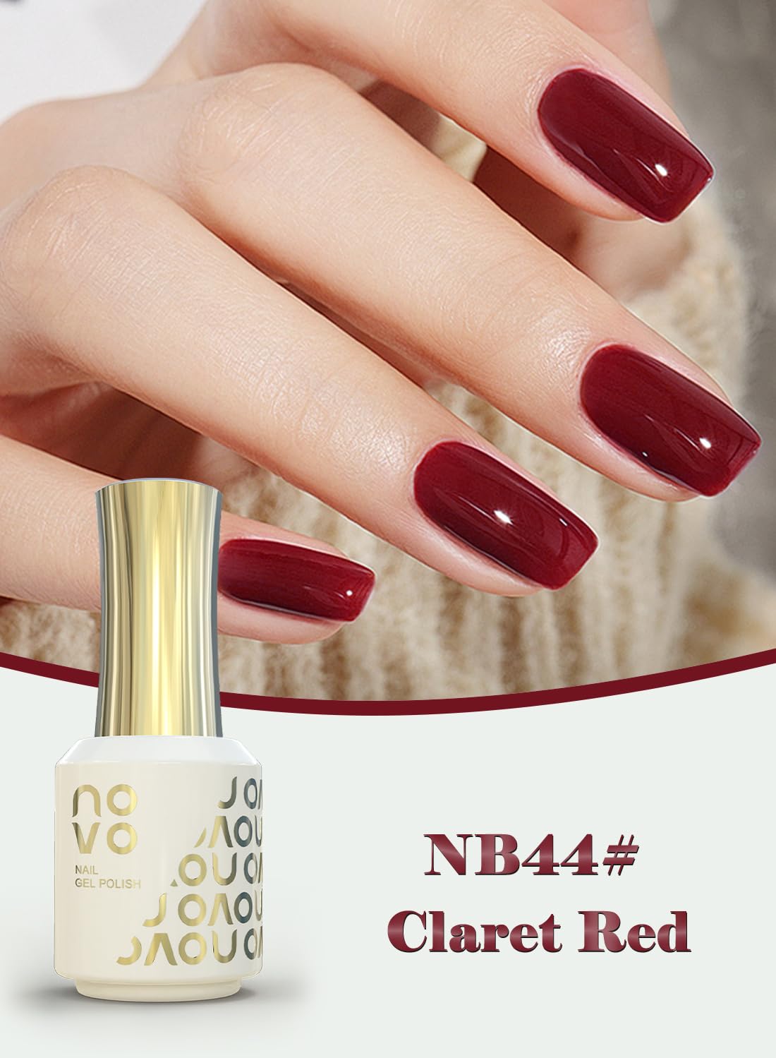 novo Rubber Base Gel, Shiny UV LED Gel Nail Polish for Women 12ml-NB1# Nude Beige