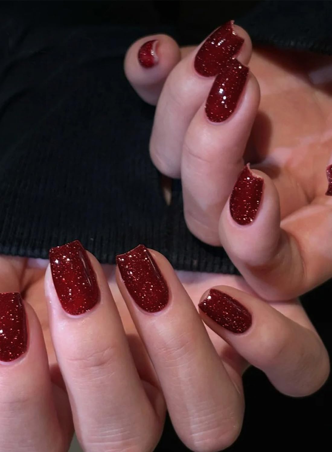 novo Red Diamond Gel Nail, Sparkly Glitter Soak Off UV Nail Lamp Gel for Women 15ml
