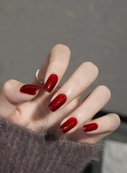 novo Red Diamond Gel Nail, Sparkly Glitter Soak Off UV Nail Lamp Gel for Women 15ml