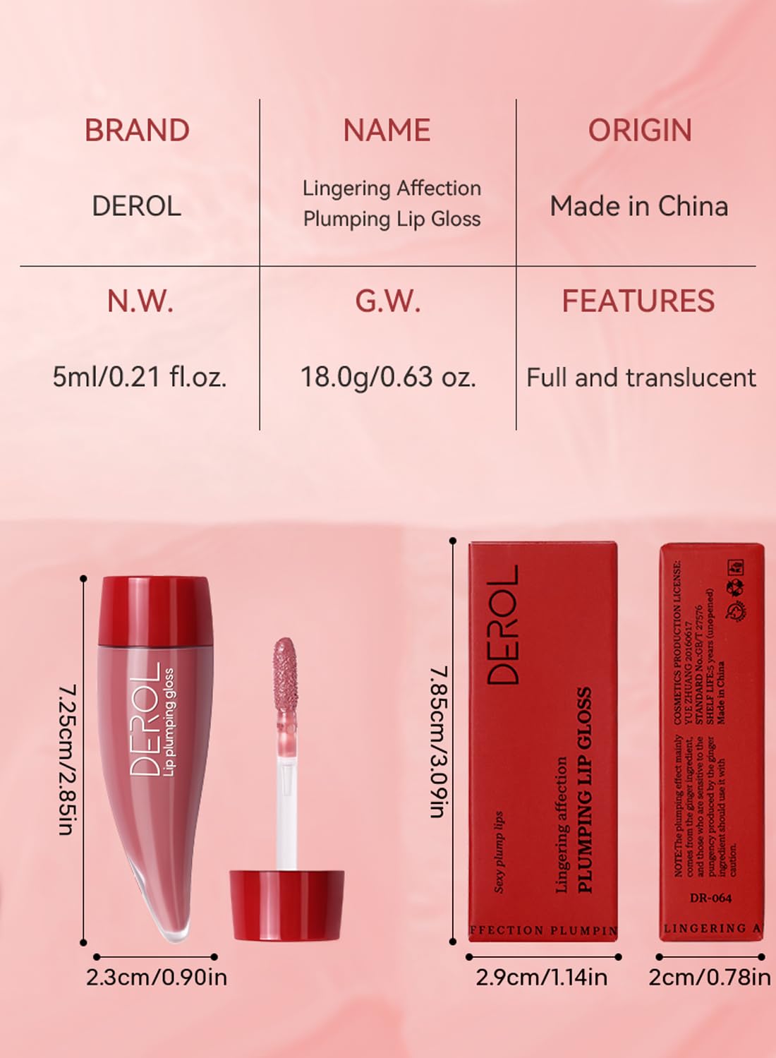NOVO Mirror Lip Gloss, Moisturizing Long Lasting Liquid Lipstick with Essential Oil and Peppermint, Full Coverage Lightweight & High Shine Tint for Women-Red 03