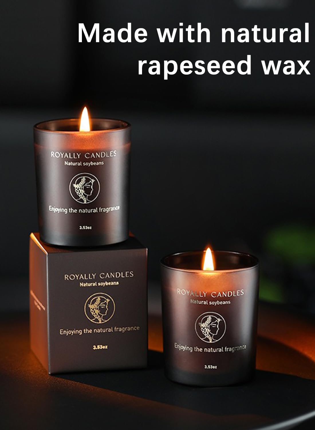 Scented Candle, Coffee Fragrance Candles, Natural Rapeseed Wax for Home & Office 33 Hours of Burn Time, 100g