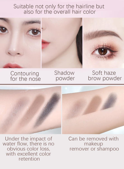 NOVO Instantly Hairline Powder, Waterproof Long Lasting Root Touch Up, Volume Hairline , Quick Cover Grey Hair Root Concealer for Women and Men Natural - Gray/Brown