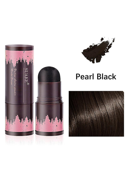 NOVO Hairline Shadow Powder with Puff Touch, Instant Hair Root Concealer Hair Loss, Natural Quick Cover Sweat Proof Grey Hair Coverage for Unisex- Pearl Black