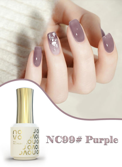novo Jelly Gel Nail Polish, Sheer Nail Polish, UV LED Gel for DIY 12ml-NC99# Purple
