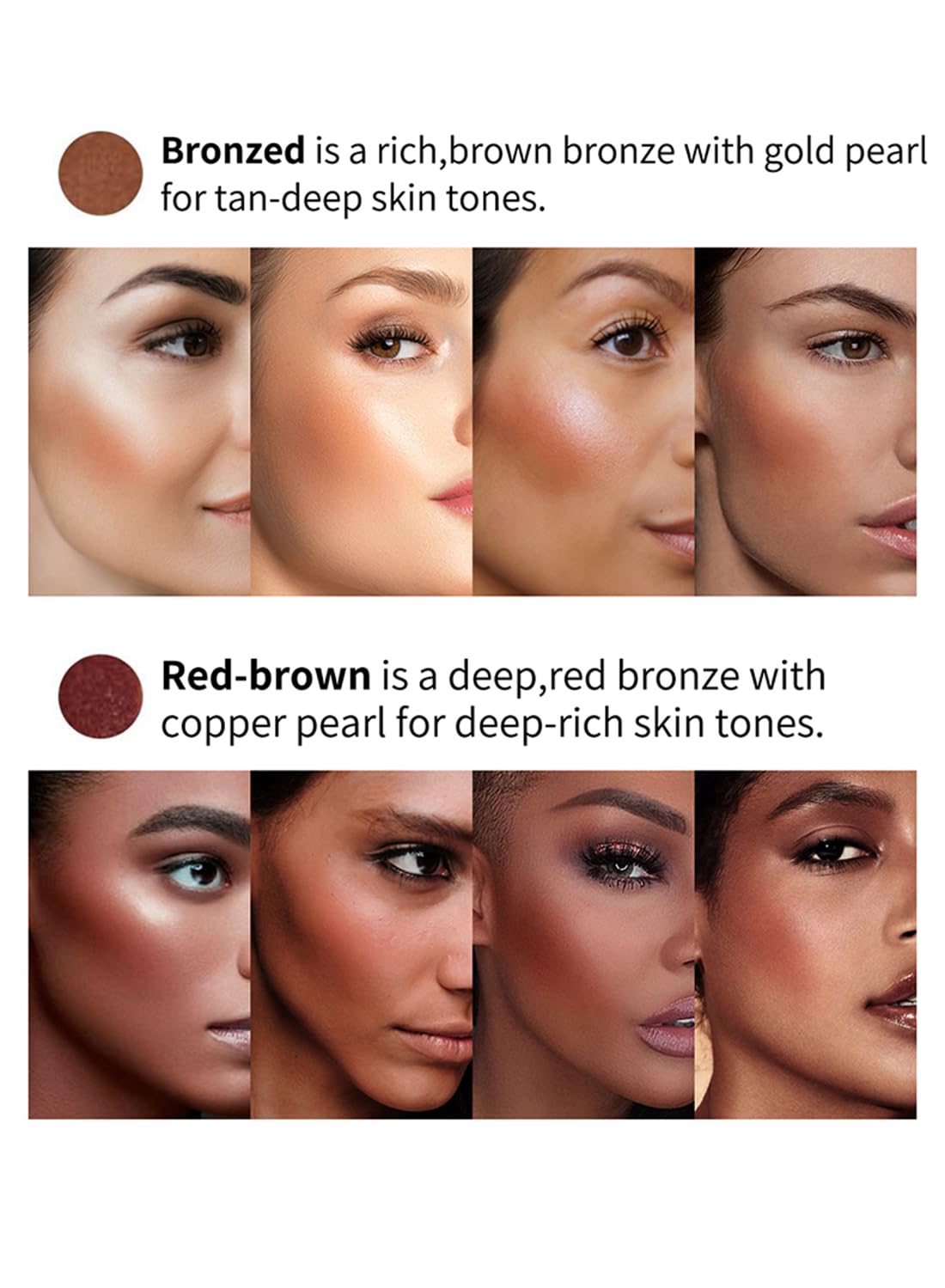 NOVO Highlighter Stick, Long-Lasting Waterproof Shimmer Powder, Natural Matte Contour Cream, Non-Greasy Illuminator for Face Body Collarbones, Light Gold