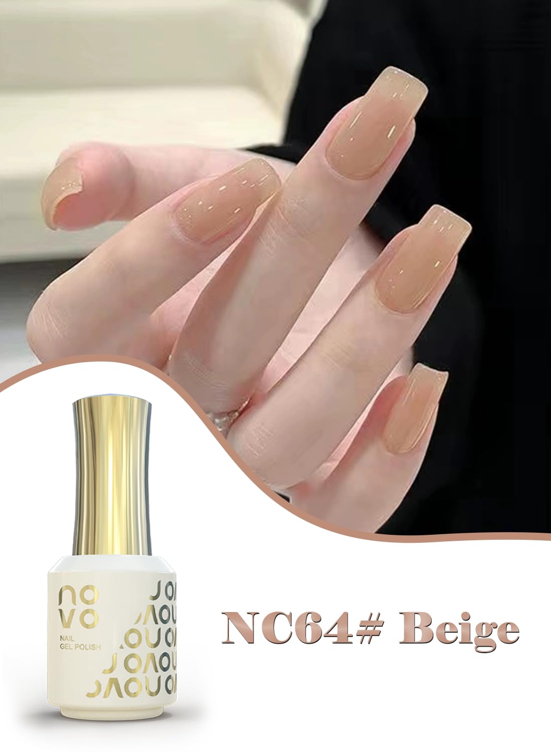novo Jelly Gel Nail Polish, Sheer Nail Polish, UV LED Gel for DIY 12ml-NC1# White