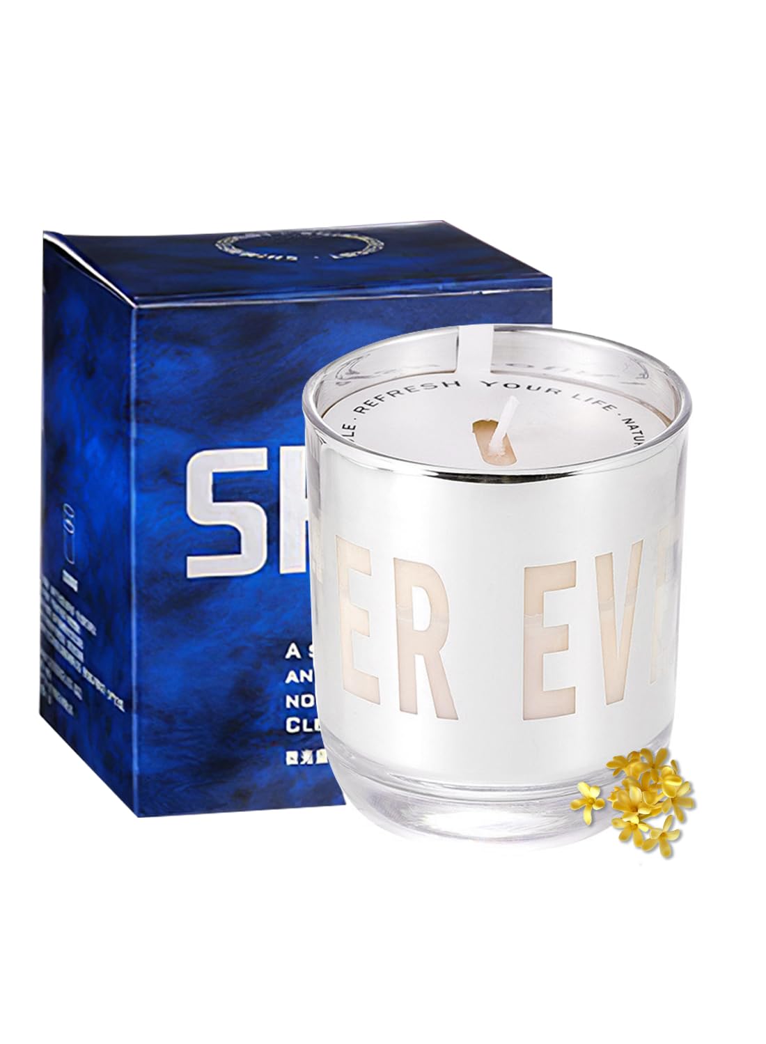 NOVO Scented Candle, 150g Natural Soy Wax Blend with Pure Essential Oils, Translucent Cup Creates Ambient Vibe for Home-Thorned Rose