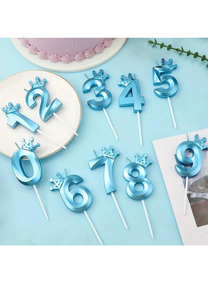 Birthday Number Candles for Cake Decoration, Glittery Cake Toppers with Cute Designs, Perfect for Kids' Parties, Anniversaries, and Celebrations-silver(No.3)