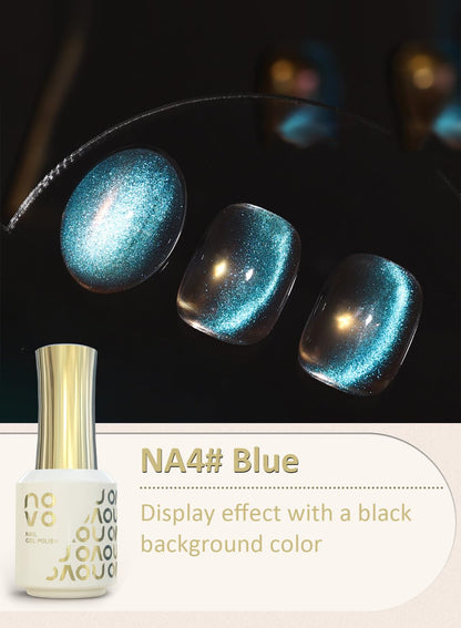 novo Cat Eye Gel Nail Polish, Nail Art Soak Off for Women 12ml -NA4# Blue