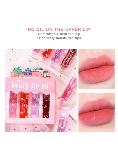 NOVO Glossy Lip Oil Set, Hydrating Transparent Lip Glow for Women, 6Pcs