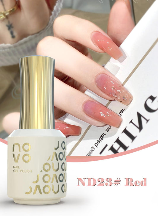 novo 5-in-1 Gel Polish, UV LED Multifunctional Builder Nail Gel 15ml-ND23# Red