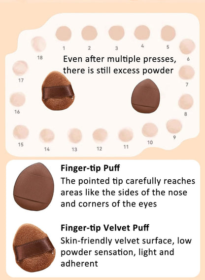 NOVO 6Pcs Multi-Function Chocolate Sponge Puff Set, Wet & Dry Use Makeup Applicators for Smooth Blending and Coverage