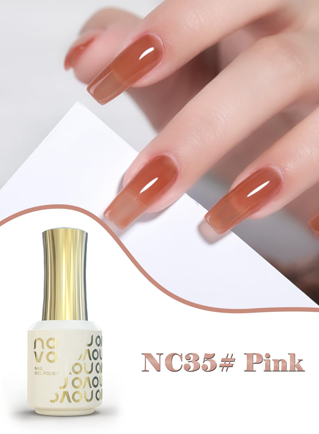 novo Jelly Gel Nail Polish, Sheer Nail Polish, UV LED Gel for DIY 12ml-NC1# White