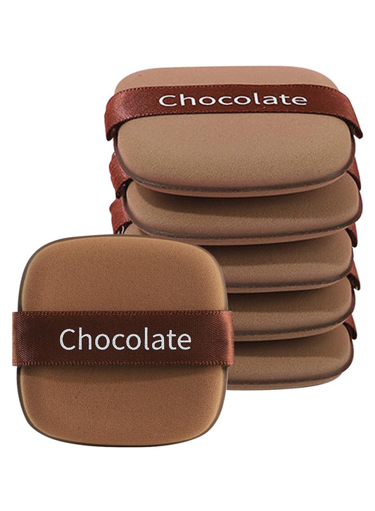 NOVO 8.5t Square Powder Puff Set¨C 6Pcs Makeup Sponges in Chocolate Brown for Smooth Blending and Coverage