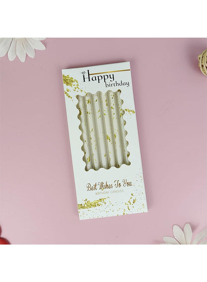 Colorful Long Thin Metallic Birthday Candles Kit£¬Glittery Cake Toppers with Cute Designs, Perfect for Kids' Parties, Anniversaries, and Celebrations-6Pcs Set Colorful