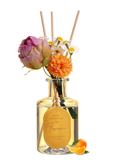 NOVO Scented Reed Diffuser, Artificial Flower Home Fragrance Oil with 4 Sticks for Bedroom,Home D¨¦cor,Office & Bathroom 200ml-Moring Dew Gardenia