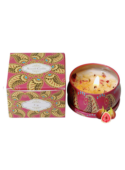 NOVO Scented Candle- 80g Natural Soy Wax Blend Aromatherapy Candle with Pure Essential Oils & Real Dried Flowers -Tuberose