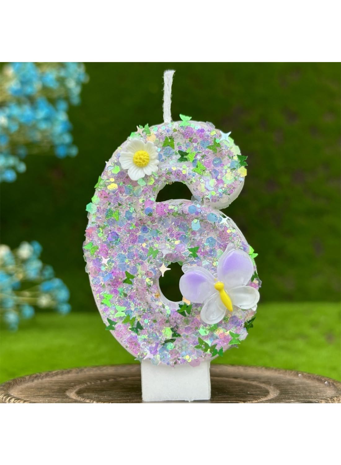 7cm Birthday Number Candles for Cake Decoration, Glittery Cake Toppers with Cute Designs, Perfect for Kids' Parties, Anniversaries, and Celebrations-Green Turtle(No.0)