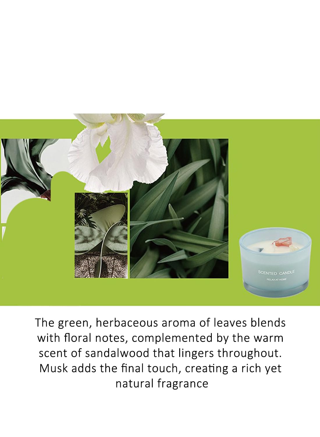 NOVO Scented Candles, 90g Natural Soy Wax Blend Aromatherapy Candle with Pure Essential Oils & Decorative Crystal-Black