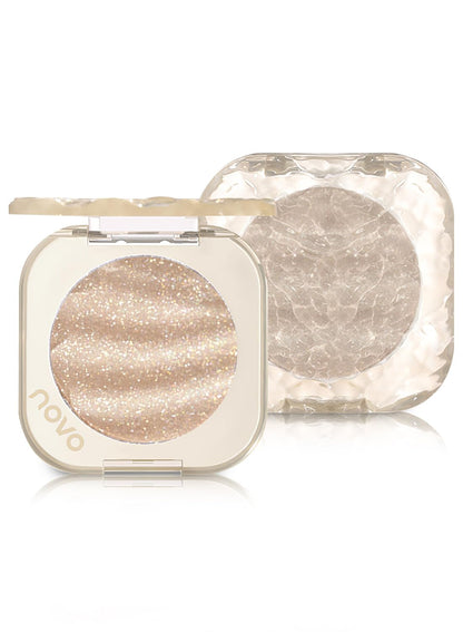 NOVO Highlighter Palette, High Glossy Illuminator Powder Palette, Waterproof Long Lasting Makeup Highlighter, Contour Concealer Powder for Face Body Cheek 4.7g - 01