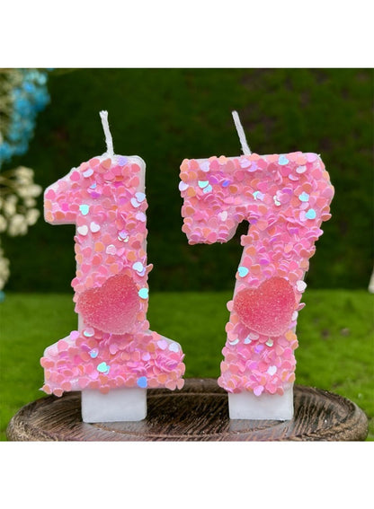7cm Birthday Number Candles for Cake Decoration, Glittery Cake Toppers with Cute Designs, Perfect for Kids' Parties, Anniversaries, and Celebrations-Green Turtle(No.0)