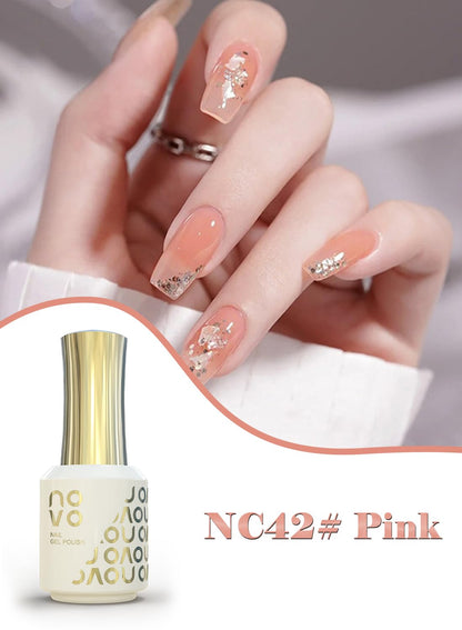 novo Jelly Gel Nail Polish, Sheer Nail Polish, UV LED Gel for DIY 12ml-NC42# Pink
